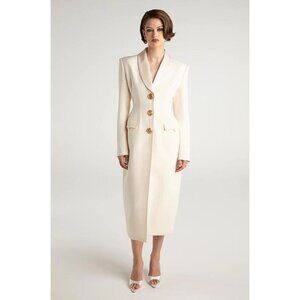 NANA JACQUELINE Women's Evie Long Suit Jacket Size XL In White